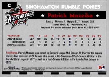 2019 Grandstand Eastern League All-Stars #NNO Patrick Mazeika Back