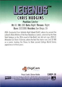 2019 Choice Lexington Legends #16 Chris Hudgins Back