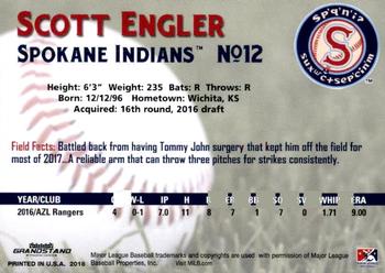 2018 Grandstand Spokane Indians #10 Scott Engler Back