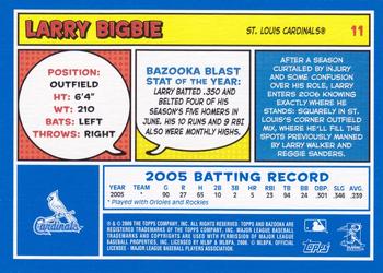 2006 Bazooka - Blue Fortune #11 Larry Bigbie Back