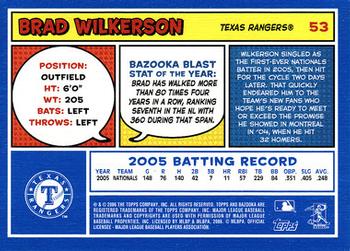 2006 Bazooka - Blue Fortune #53 Brad Wilkerson Back