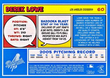 2006 Bazooka - Blue Fortune #60 Derek Lowe Back