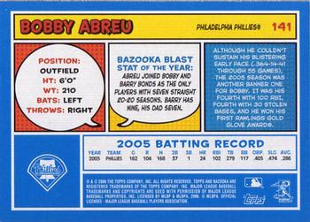 2006 Bazooka - Blue Fortune #141 Bobby Abreu Back