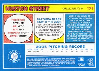 2006 Bazooka - Blue Fortune #171 Huston Street Back