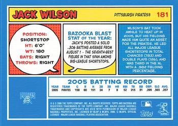 2006 Bazooka - Blue Fortune #181 Jack Wilson Back