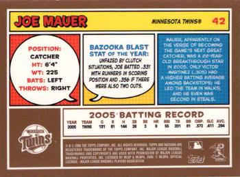 2006 Bazooka - Gold Chunks #42 Joe Mauer Back