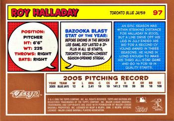 2006 Bazooka - Gold Chunks #97 Roy Halladay Back