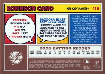 2006 Bazooka - Gold Chunks #115 Robinson Cano Back