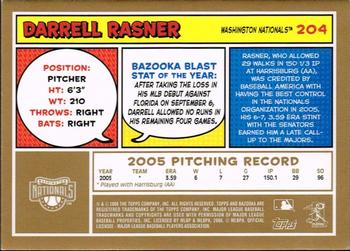 2006 Bazooka - Gold Chunks #204 Darrell Rasner Back