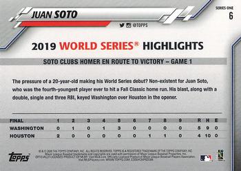 2020 Topps #6 Juan Soto Back