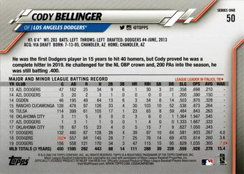 2020 Topps #50 Cody Bellinger Back