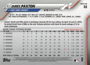2020 Topps #68 James Paxton Back