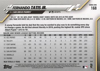 2020 Topps #168 Fernando Tatis Jr. Back
