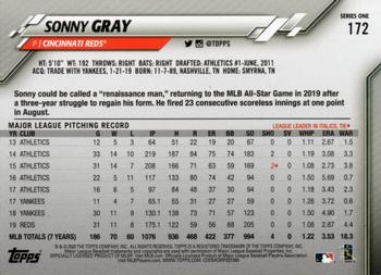 2020 Topps #172 Sonny Gray Back
