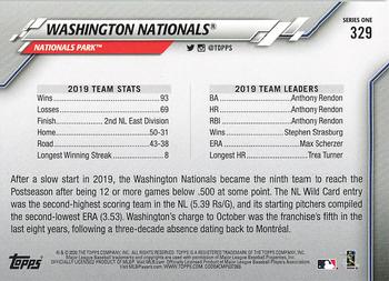 2020 Topps #329 Washington Nationals Back