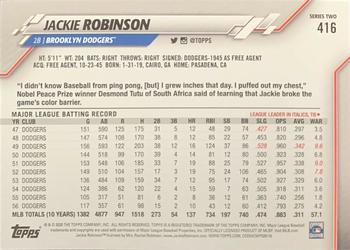 2020 Topps #416 Jackie Robinson Back