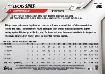 2020 Topps #496 Lucas Sims Back