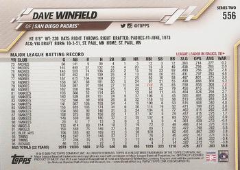 2020 Topps #556 Dave Winfield Back