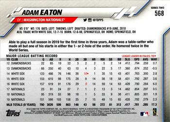 2020 Topps #568 Adam Eaton Back
