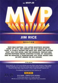 2019 Donruss Optic - MVP Signatures Purple #MVP-JR Jim Rice Back