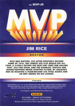 2019 Donruss Optic - MVP Signatures Red #MVP-JR Jim Rice Back