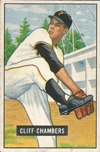 1951 Bowman #131 Cliff Chambers Front