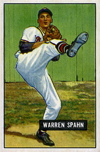 1951 Bowman #134 Warren Spahn Front