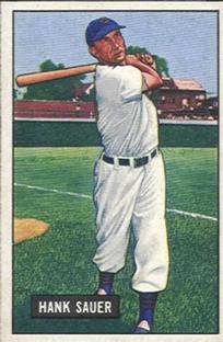 1951 Bowman #22 Hank Sauer Front