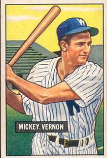 1951 Bowman #65 Mickey Vernon Front