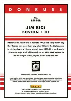 2019 Donruss Optic - Retro 1985 Signatures #RE85-JR Jim Rice Back