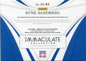 2019 Panini Immaculate Collection - Clutch #CL-RS Ryne Sandberg Back
