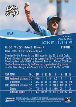 2017 Choice Omaha Storm Chasers #18 Jake Junis Back