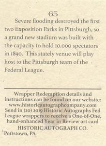 2019 Historic Autographs The Federal League #65 Exposition Park Back