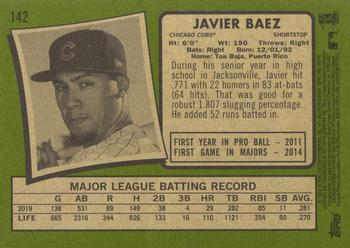 2020 Topps Heritage #142 Javier Baez Back