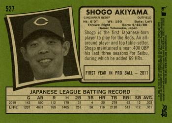 2020 Topps Heritage #527 Shogo Akiyama Back
