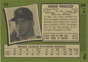 2020 Topps Heritage #628 Jesus Tinoco Back