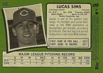 2020 Topps Heritage #712 Lucas Sims Back