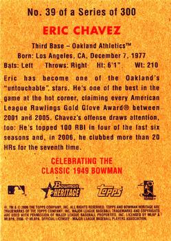 2006 Bowman Heritage - Silver Foil #39 Eric Chavez Back