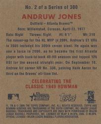 2006 Bowman Heritage - Mini #2 Andruw Jones Back