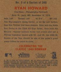 2006 Bowman Heritage - Mini #3 Ryan Howard Back