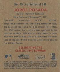 2006 Bowman Heritage - Mini #45 Jorge Posada Back