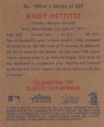 2006 Bowman Heritage - Mini #190 Andy Pettitte Back