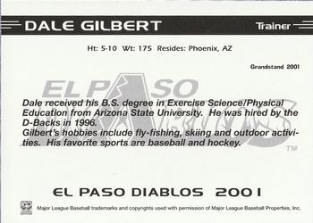 2001 Grandstand El Paso Diablos White Border #NNO Dale Gilbert Back