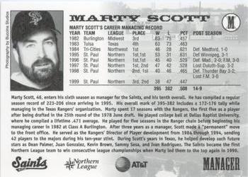 2000 St. Paul Saints #NNO Marty Scott Back
