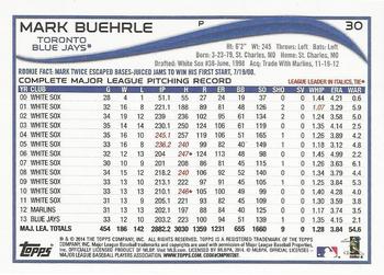 2014 Topps - 1st Edition #30 Mark Buehrle Back