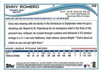 2014 Topps - 1st Edition #49 Enny Romero Back