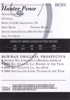2006 Bowman Originals - Prospects #BO24 Hunter Pence Back