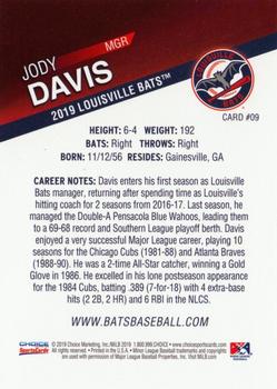 2019 Choice Louisville Bats #09 Jody Davis Back