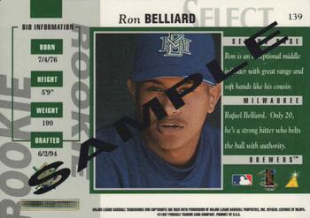1997 Select - Select Company Samples #139 Ron Belliard Back