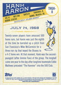 2019 Topps Heritage - The Hammer’s Greatest Hits #THGH-8 Hank Aaron Back